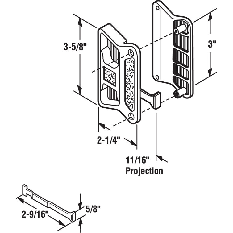 PrimeLine Black Plastic, Sliding Screen Door Latch And Pull, Superior Wayfair
